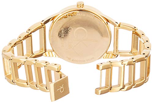  Shop Authentic Calvin Klein Stately White Dial Gold Steel Strap Watch for Women - K3G2352W - Luxxuri
