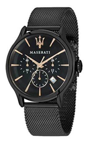  Shop Authentic Maserati Epoca 42mm Black Dial Black Mesh Bracelet Watch For Men - R8873618006 - Luxxuri