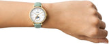  Shop Authentic Fossil Jacqueline Analog Moonphase Mother of Pearl White Dial Green Leather Strap Watch for Women - ES5168 - Luxxuri
