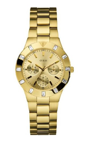  Shop Authentic Guess Glisten Analog Gold Dial Gold Steel Strap Watch For Women - W13576l1 - Luxxuri