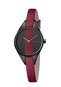  Shop Authentic Calvin Klein Rebel Red Black Dial Red Leather Strap Watch for Women - K8P237U1 - Luxxuri