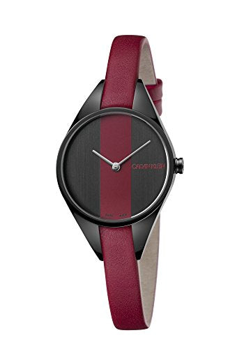  Shop Authentic Calvin Klein Rebel Red Black Dial Red Leather Strap Watch for Women - K8P237U1 - Luxxuri