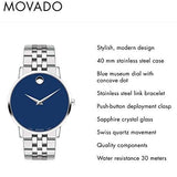  Shop Authentic Movado Museum Classic Blue Dial Silver Steel Strap Watch for Men - 0607212 - Luxxuri