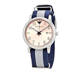  Shop Authentic Emporio Armani Luigi Analog Beige Dial Two Tone NATO Strap Watch For Men - AR11212 - Luxxuri