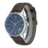  Shop Authentic Hugo Boss Attitude Blue Dial Brown Leather Strap Watch for Men - 1513606 - Luxxuri