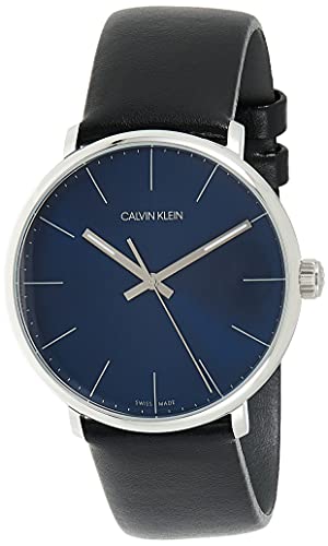  Shop Authentic Calvin Klein High Noon Quartz Blue Dial Black Leather Strap Watch for Men - K8M211CN - Luxxuri