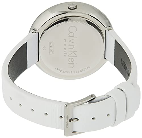  Shop Authentic Calvin Klein Chic White Dial White Leather Strap Watch for Women - K7N23TK2 - Luxxuri