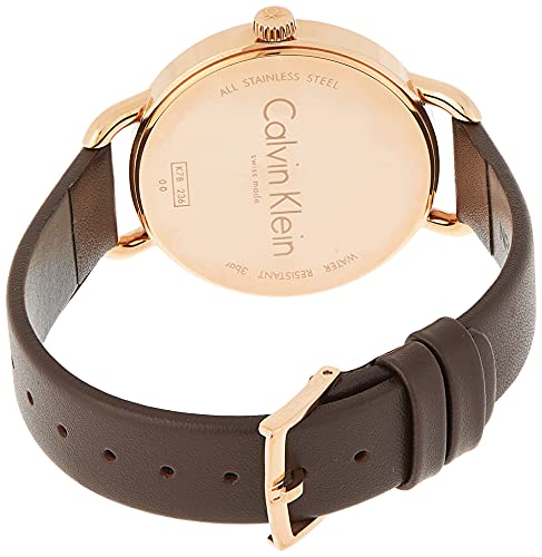  Shop Authentic Calvin Klein Even White Dial Brown Leather Strap Watch for Women - K7B236G6 - Luxxuri