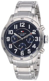 Shop Authentic Tommy Hilfiger Trent Chronograph Blue Dial Silver Steel Strap Watch for Men - 1791053 - Luxxuri