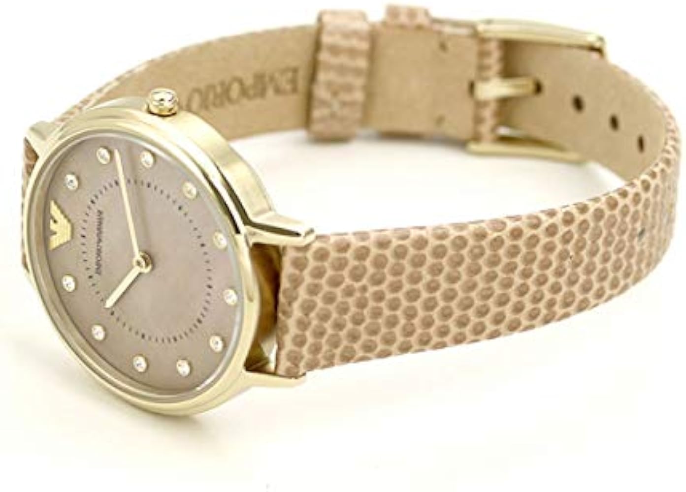  Shop Authentic Emporio Armani Kappa Quartz Mother of Pearl Taupe Dial Brown Leather Strap Watch For Men - AR11151 - Luxxuri