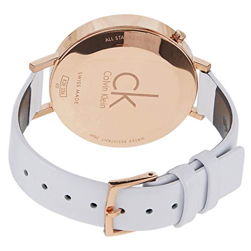  Shop Authentic Calvin Klein Equal Silver Dial White Leather Strap Watch for Women - K3E236L6 - Luxxuri