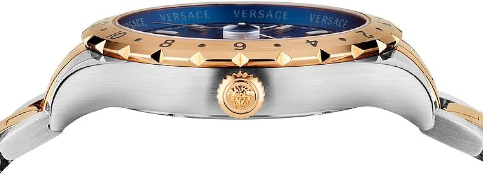  Shop Authentic Versace Hellenyium GMT Blue Dial Two Tone Steel Strap Watch for Men - V11060017 - Luxxuri