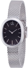  Shop Authentic Calvin Klein Incentive Black Dial Silver Mesh Bracelet Watch for Women - K3P23121 - Luxxuri