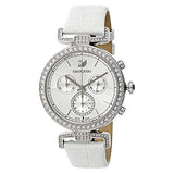  Shop Authentic Swarovski Era Journey Silver Dial White Leather Strap Watch for Women - 5295346 - Luxxuri