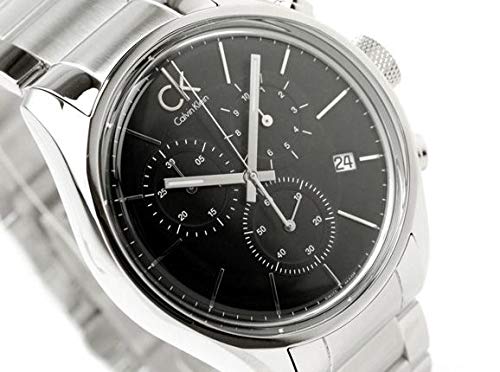  Shop Authentic Calvin Klein Masculine Chronograph Black Dial Silver Steel Strap Watch for Men - K2H27104 - Luxxuri