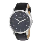  Shop Authentic Fossil The Minimalist Three Hand Black Dial Black Leather Strap Watch for Men - FS5398 - Luxxuri