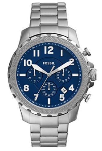  Shop Authentic Fossil Bowman Chronograph Blue Dial Silver Steel Strap Watch for Men - FS5604 - Luxxuri