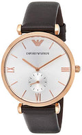  Shop Authentic Emporio Armani Classic Analog Silver Dial Brown Leather Strap Watch For Men - AR9038 - Luxxuri