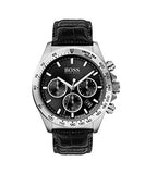  Shop Authentic Hugo Boss Ikon Black Dial Black Leather Strap Watch for Men - 1513178 - Luxxuri