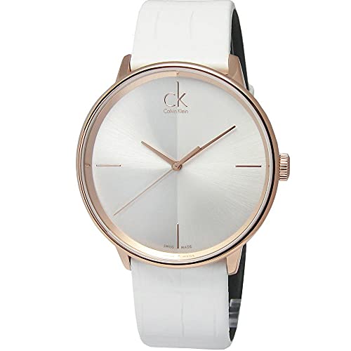  Shop Authentic Calvin Klein Accent White Dial White Leather Strap Watch for Women - K2Y2X6K6 - Luxxuri