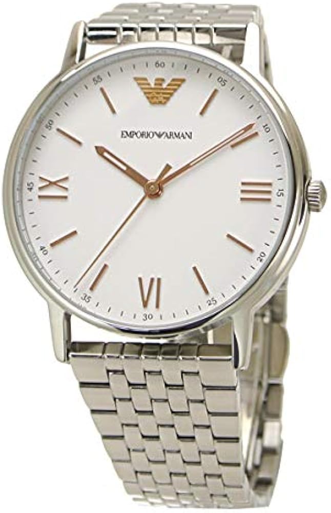  Shop Authentic Emporio Armani Kappa Quartz White Dial Silver Steel Strap Watch For Men - AR80014 - Luxxuri