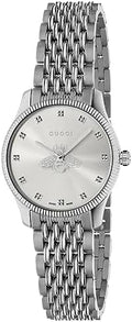  Shop Authentic Gucci G Timeless Quartz Silver Dial Silver Steel Strap Watch For Women - YA1265019 - Luxxuri