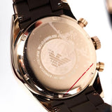  Shop Authentic Emporio Armani Sportivo Chronograph Brown Dial Brown Silicone Strap Watch For Men - AR5891 - Luxxuri