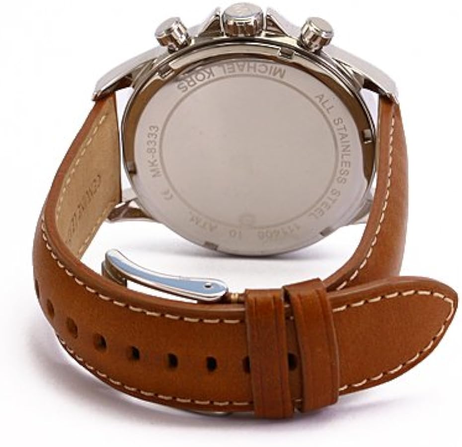  Shop Authentic Michael Kors Gage Chronograph Quartz Black Dial Brown Leather Strap Watch For Men - MK8333 - Luxxuri