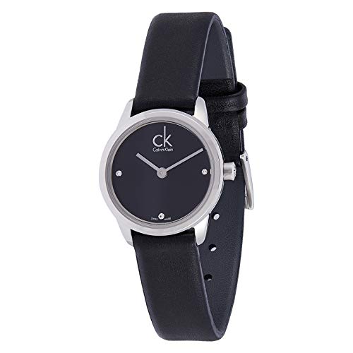  Shop Authentic Calvin Klein Minimal Black Dial Black Leather Strap Watch for Women - K3M231C4 - Luxxuri