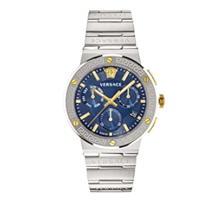  Shop Authentic Versace Greca Quartz Blue Dial Silver Steel Strap Watch For Men - VEZ900221 - Luxxuri