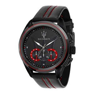  Shop Authentic Maserati Traguardo Chronograph Black Dial Black Leather Strap Watch for Men - R8871612023 - Luxxuri