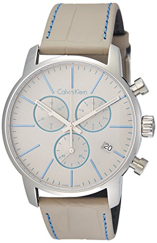  Shop Authentic Calvin Klein City Chronograph White Dial White Leather Strap Watch for Men - K2G271Q4 - Luxxuri