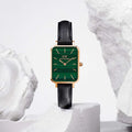  Shop Authentic Daniel Wellington Quadro Pressed Sheffield Green Dial Black Leather Strap Watch For Women - DW00100439 - Luxxuri