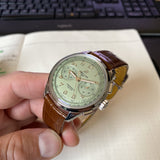  Shop Authentic Breitling Premier B09 Chronograph 40 Green Dial Brown Leather Strap Watch for Men - AB0930D31L1P1 - Luxxuri
