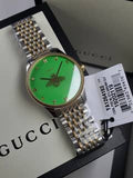  Shop Authentic Gucci G Timeless Quartz Green Dial Two Tone Steel Strap Watch For Men - YA1264182 - Luxxuri