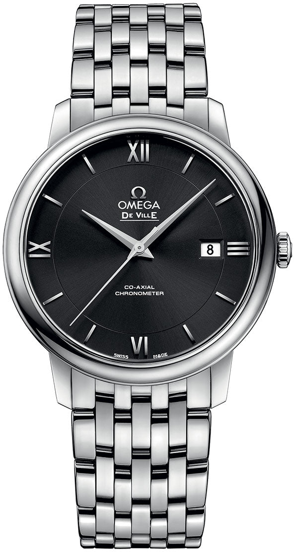  Shop Authentic Omega De Ville Prestige Co-Axial Black Dial Silver Steel Strap Watch for Men - 424.10.40.20.01.001 - Luxxuri