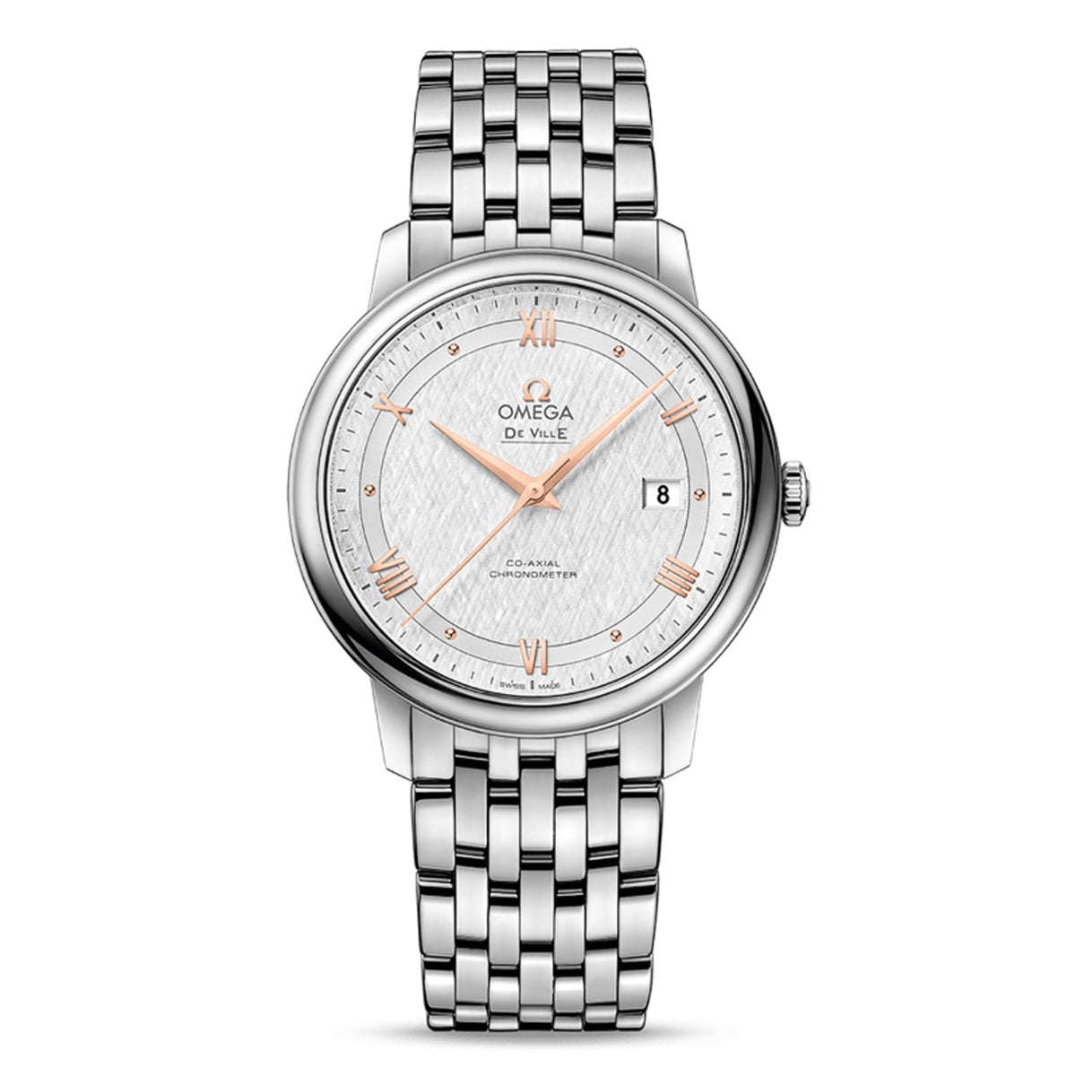 Omega De Ville Prestige Co Axial Silver Dial Silver Steel Strap Watch for Men - 424.10.40.20.02.004