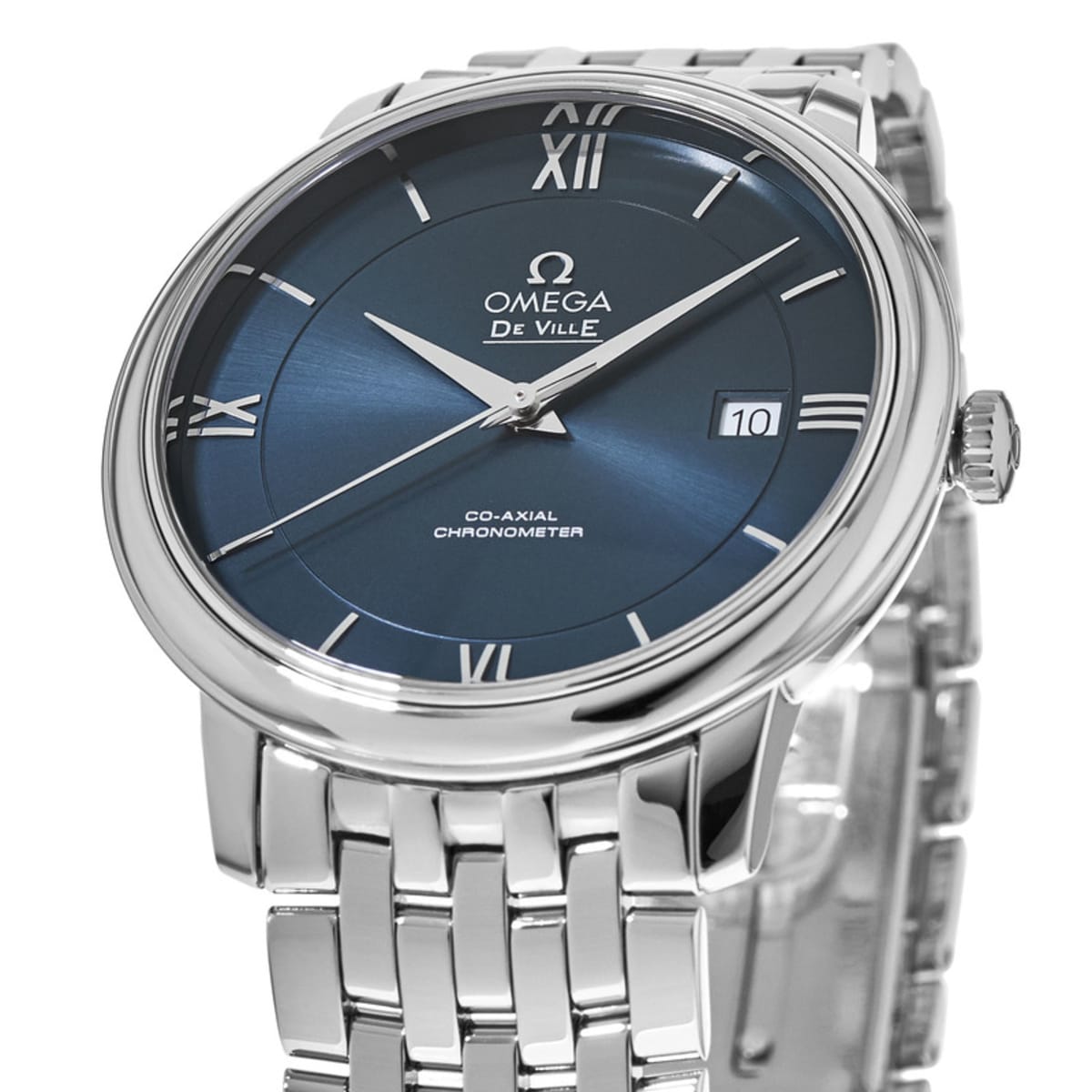  Shop Authentic Omega De Ville Prestige Co-Axial Orbis Blue Dial Silver Steel Strap Watch for Men - 424.10.40.20.03.001 - Luxxuri