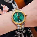 Shop Authentic Versace Hellenyium GMT Green Dial Two Tone Steel Strap Watch for Men - V11050015 - Luxxuri