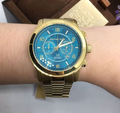  Shop Authentic Michael Kors Runway Stop Hunger Blue Dial Gold Steel Strap Watch for Men - MK8315 - Luxxuri