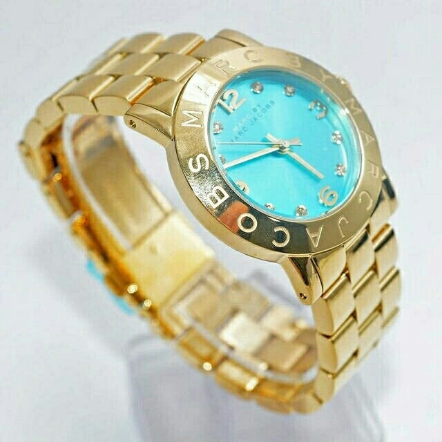  Shop Authentic Marc Jacobs Amy Blue Dial Gold Steel Strap Watch for Women - MBM3220 - Luxxuri