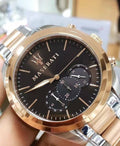  Shop Authentic Maserati Traguardo Chronograph Brown Dial Two Tone Steel Strap Men's Watch - R8873612003 - Luxxuri