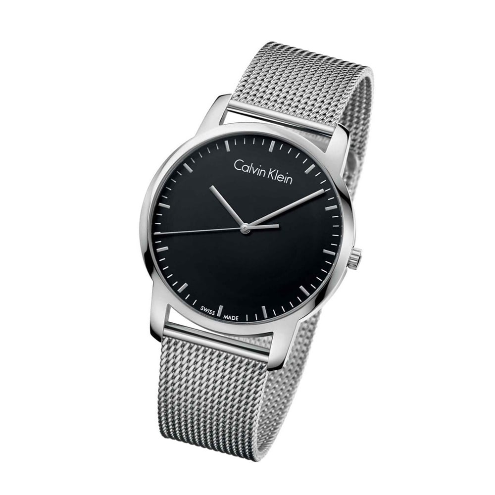 Shop Authentic Calvin Klein City Chronograph Black Dial Silver Mesh Bracelet Watch for Men - K2G2G121 - Luxxuri
