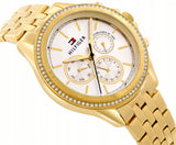  Shop Authentic Tommy Hilfiger Ari Multifunction Diamonds Silver Dial Gold Steel Strap Watch for Women - 1781977 - Luxxuri
