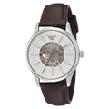  Shop Authentic Emporio Armani Meccanico White Dial Brown Leather Strap Watch For Men - AR1946 - Luxxuri