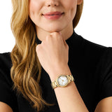  Shop Authentic Michael Kors Sage Analog White Dial Gold Steel Strap Watch for Women - MK4822 - Luxxuri
