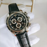  Shop Authentic Versace V Ray Chronograph Quartz Black Dial Black Leather Strap Watch For Men - VE2I00121 - Luxxuri