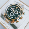 Shop Authentic Versace V-Ray Chronograph Black Dial Two Tone Steel Strap Watch For Men - VE2I00421 - Luxxuri