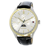  Shop Authentic Tommy Hilfiger Oliver Analog Silver Dial Black Leather Strap Watch for Men - 1791305 - Luxxuri