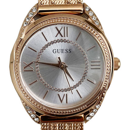  Shop Authentic Guess Whisper Silver Dial Rose Gold Mesh Bracelet Watch for Women - W1084L3 - Luxxuri